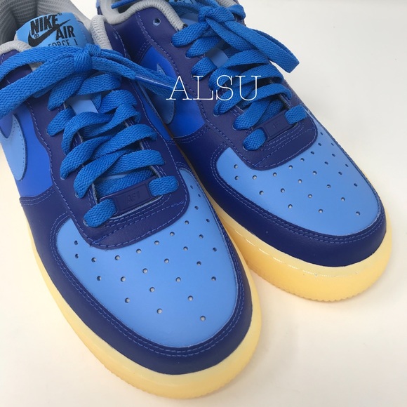 Nike Custom Air Force 1’07 Leather Blue Yellow W - Picture 7 of 8